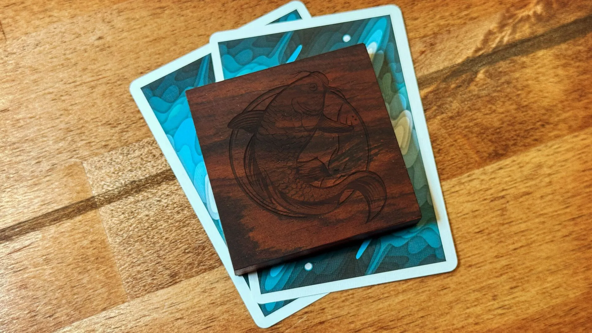 Card Protector: Cocobolo Square + Koi
