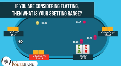 If I'm considering flatting QQ, what is my 3Betting range?