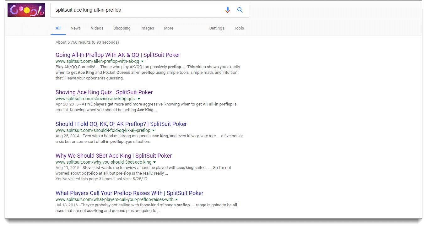 poker SERP